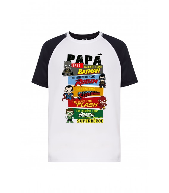 Camiseta Papá superheroes d c