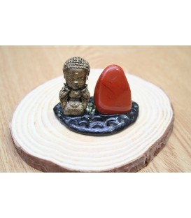Mini Buda de la suerte con Jaspe rojo